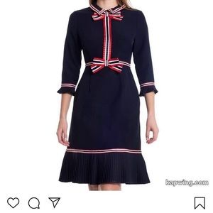 Stripe dress with three quarter sleeve